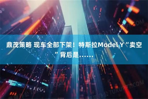 鼎茂策略 现车全部下架!特斯拉Model Y“卖空”背后是……